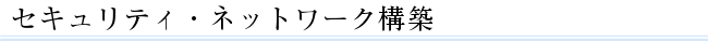 セキュリティ・ネットワークインフラもご提供できます